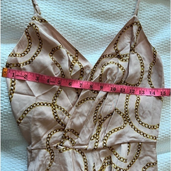 L'AGENCE Silk Pink Chain Print Chiara Wide Leg Jumpsuit NWT - Picture 9 of 16